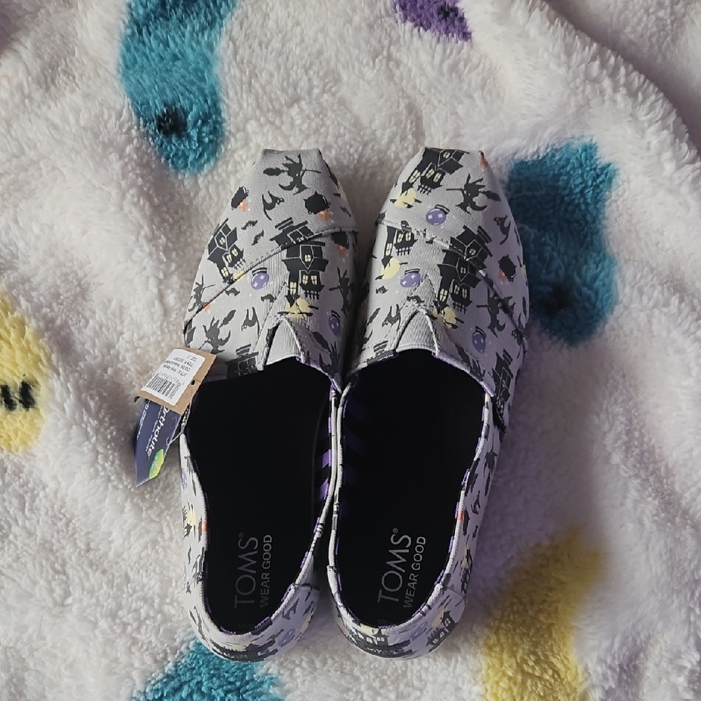 Toms Halloween Themed Flats with Black and Purple Accents